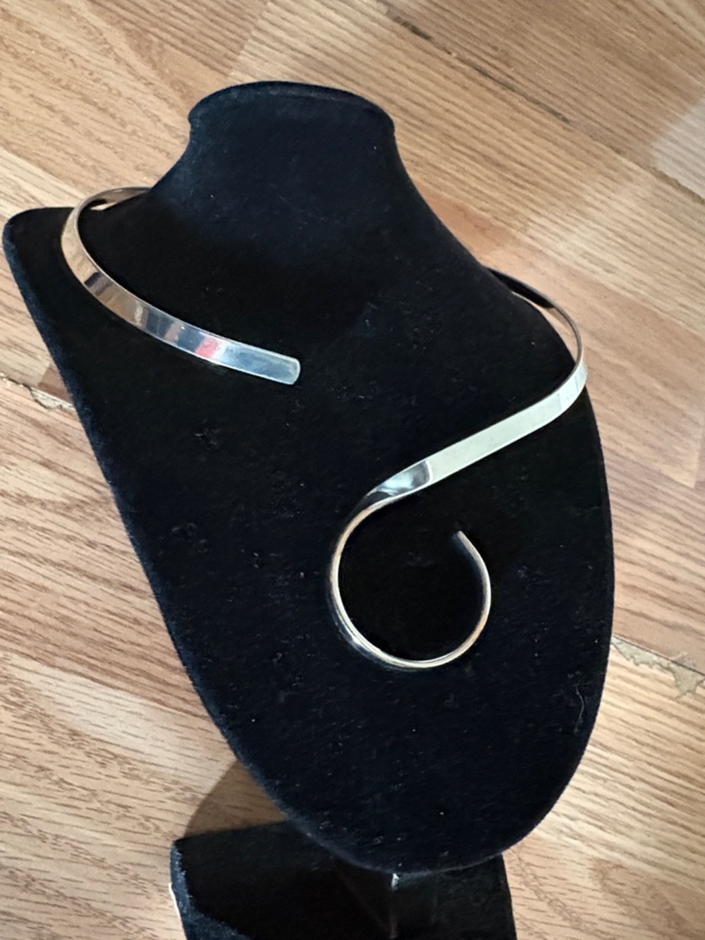 ALPACA SILVER TORQUE SPIRAL STYLE CHOKER ADJUSTABLE NECKLACE - Picture 2 of 10